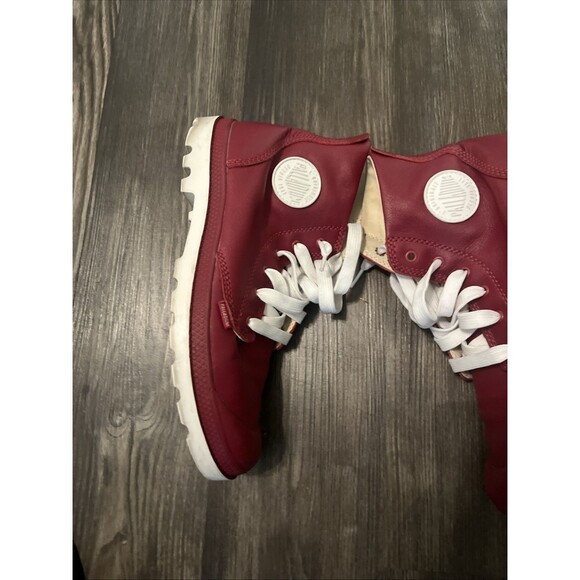 Palladium Men’s Red Burgundy Lugged Sneakers High Top Canvas Shoes Size 11 M - Picture 5 of 12